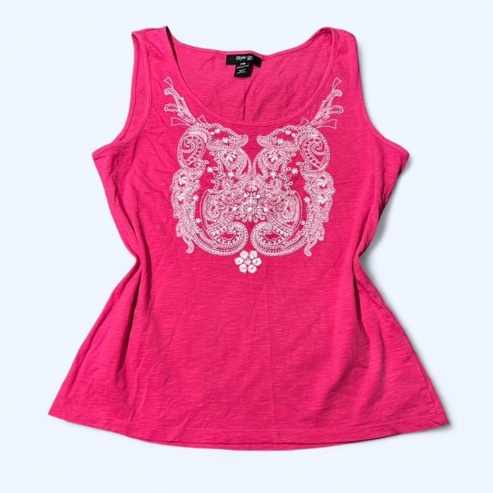 Y2K Fairy Pink Floral Tank Top by Style & Co!